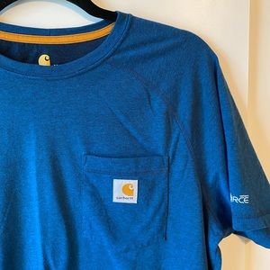 The Carhartt Force Cotton Delmont Shirt, Size Medium, Blue, Like New